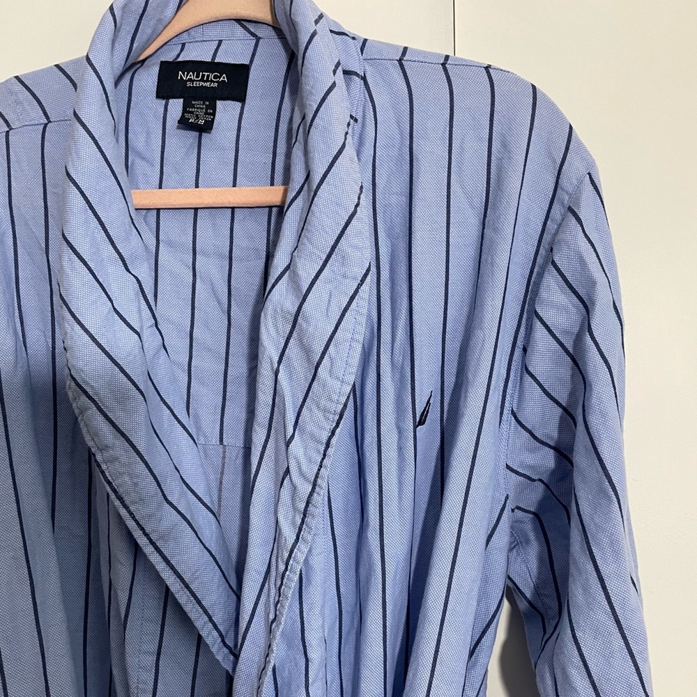 Nautica sleepwear men size small blue robe (9)